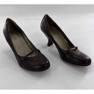 Vtg 90s Y2K Mary Jane Pumps Naturalizer Academia Womens‎ 10 Brown Leather Granny